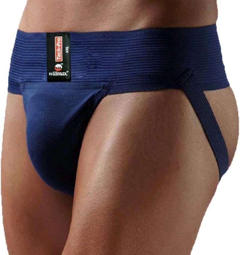 WMX KD Willmax Jockstrap Gym Cotton Supporter with Cup Pocket Multi Sport -NavyP2 XL - Image 4